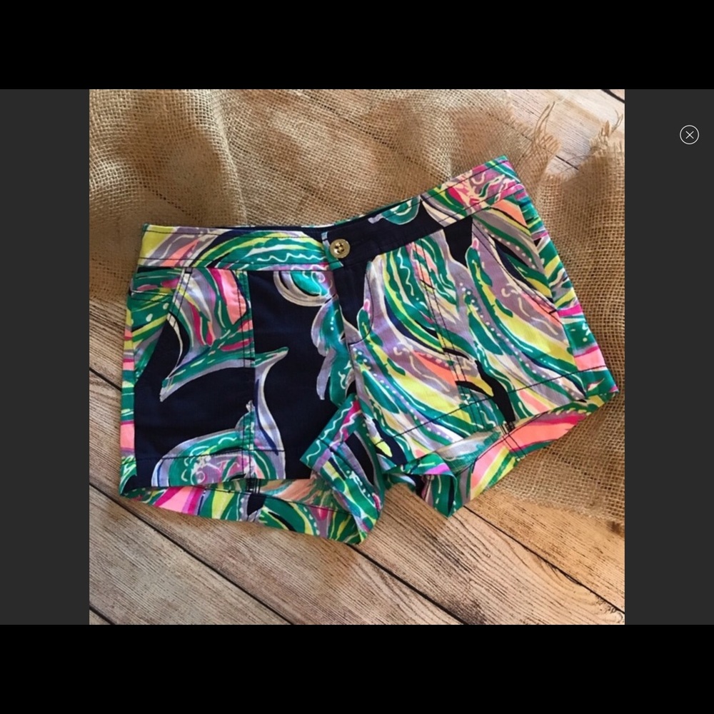 Lilly Pulitzer The Liana Shorts Navy Blue, Green